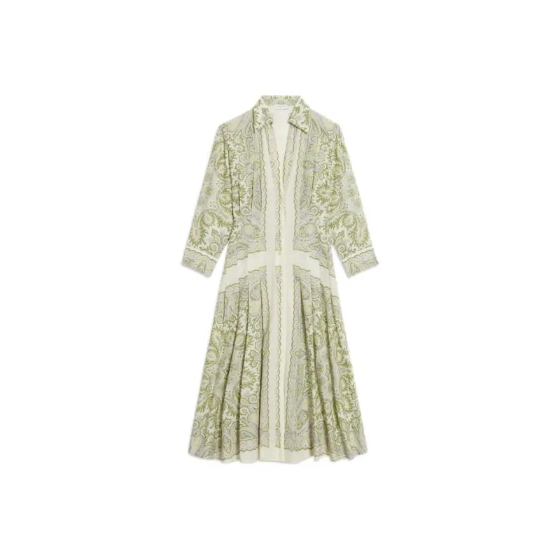 Sandro Long Sleeved Dress Women's Green-0