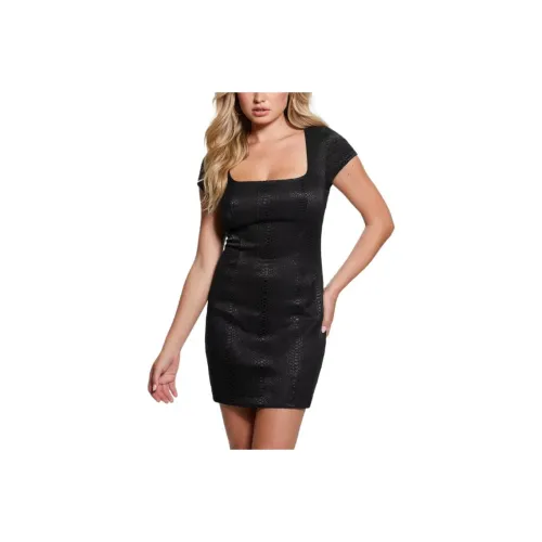GUESS Everly Python Short-Sleeved Dresses Women's Black