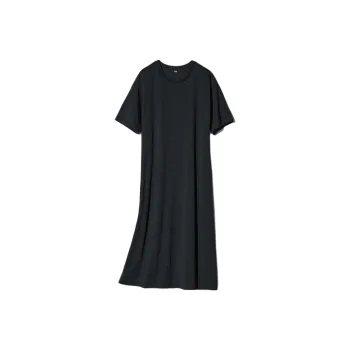 UNIQLO AIRism Mesh Series Short Sleeved Dresses Women's Black