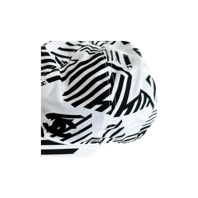 CHANEL Cotton Baseball Caps Women's White-2