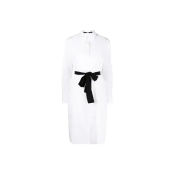 KARL LAGERFELD X Amber Valletta Bow Belted Shirtdress