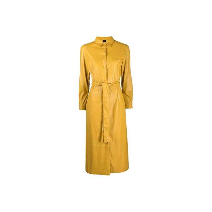 PINKO Long Sleeved Dress Women's Yellow-0