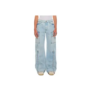 Stella McCartney Ankle Azip Wide Leg Cargo Jeans