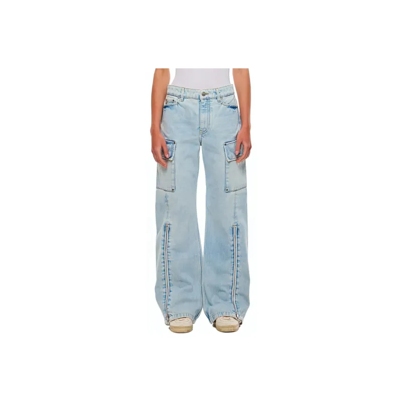 Stella McCartney Ankle Azip Wide Leg Cargo Jeans-0