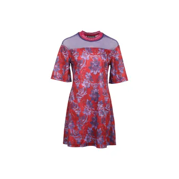 VERSACE JEANS COUTURE FW22 Short Sleeved Dress Women's Dark Red
