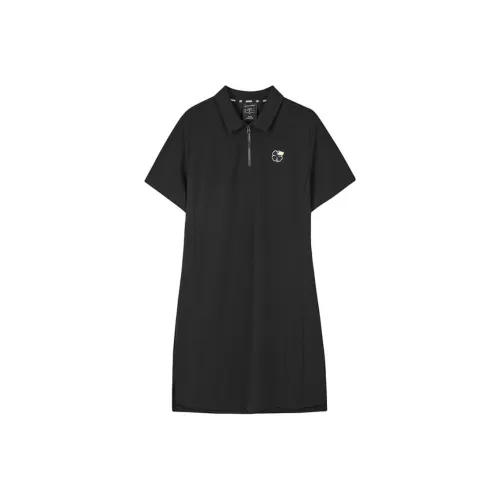 Skechers Colorful Short Sleeved Dress Women's Carbon Black