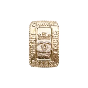 CHANEL 20th Century Plated Cc Crystal Crown Brooch Costume Brooch