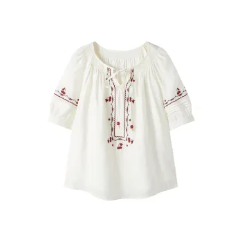 XIANGYING Shirts Women's Ecru