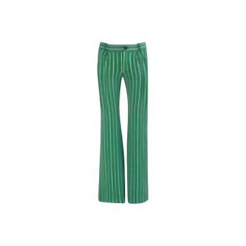 MARNI Vertical Stripe Technical Knit Trousers 'Green'