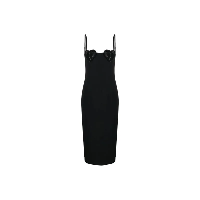 Blumarine Heart Rhinestone Embellished Slip Dress-0