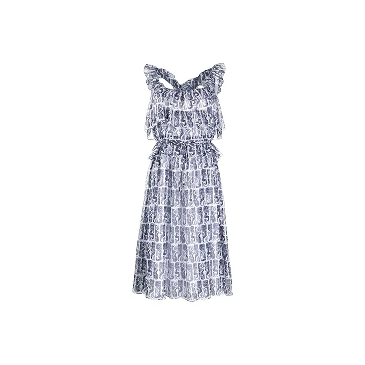 KENZO FW21 Sleeveless Dress Women's Blue-0