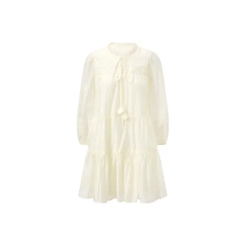 LEDIN Long Sleeved Dress Women's Beige Yellow