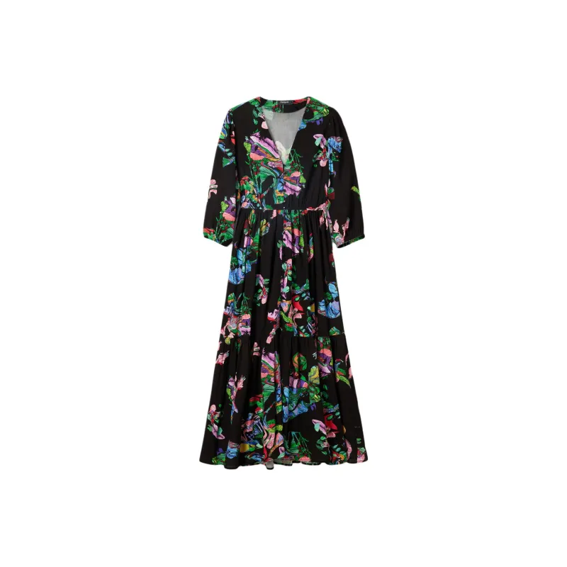 Desigual Long Sleeved Dress Women's Multicolor-0