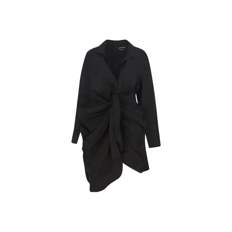 Jacquemus La Robe Bahia V Neck Shirt Dress-0