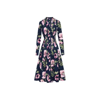 Oscar De La Renta Poppy-print Poplin Midi Dress