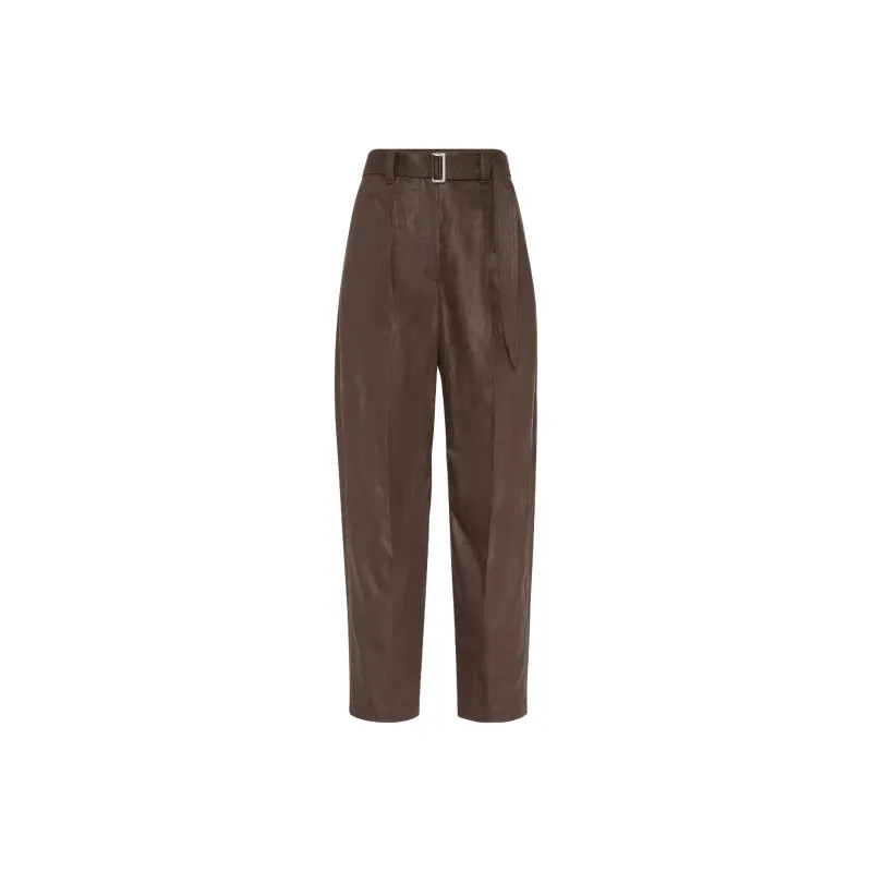 Brunello Cucinelli Belted Straight Leg Trousers-0