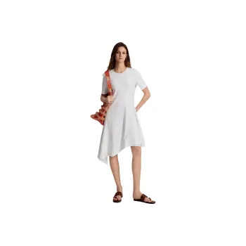 ELLE Summer New Arrival Short Sleeved Skirt Women's White