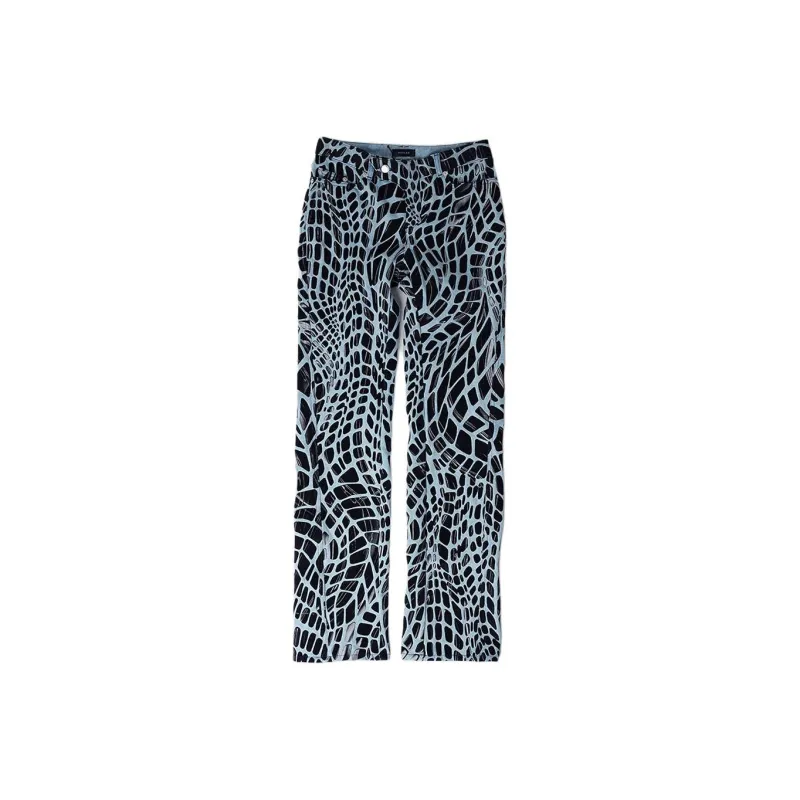Mugler Velvet print Straight leg Jeans-0