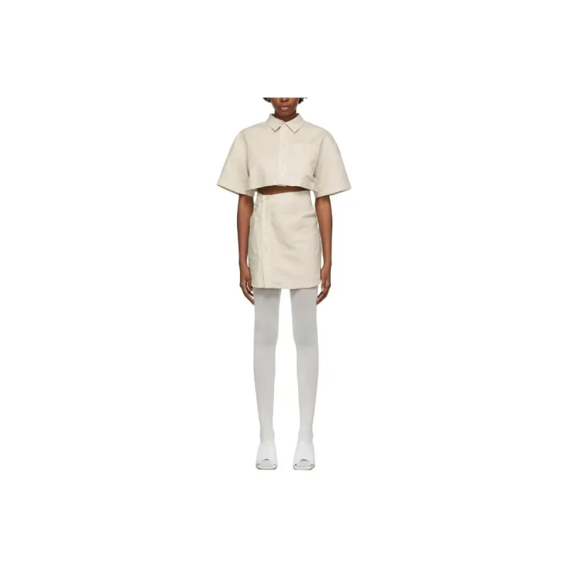 Jacquemus Short-Sleeved Dresses Women's Beige-0