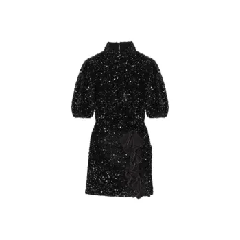 Maje Sequinned Velvet Mini Dress