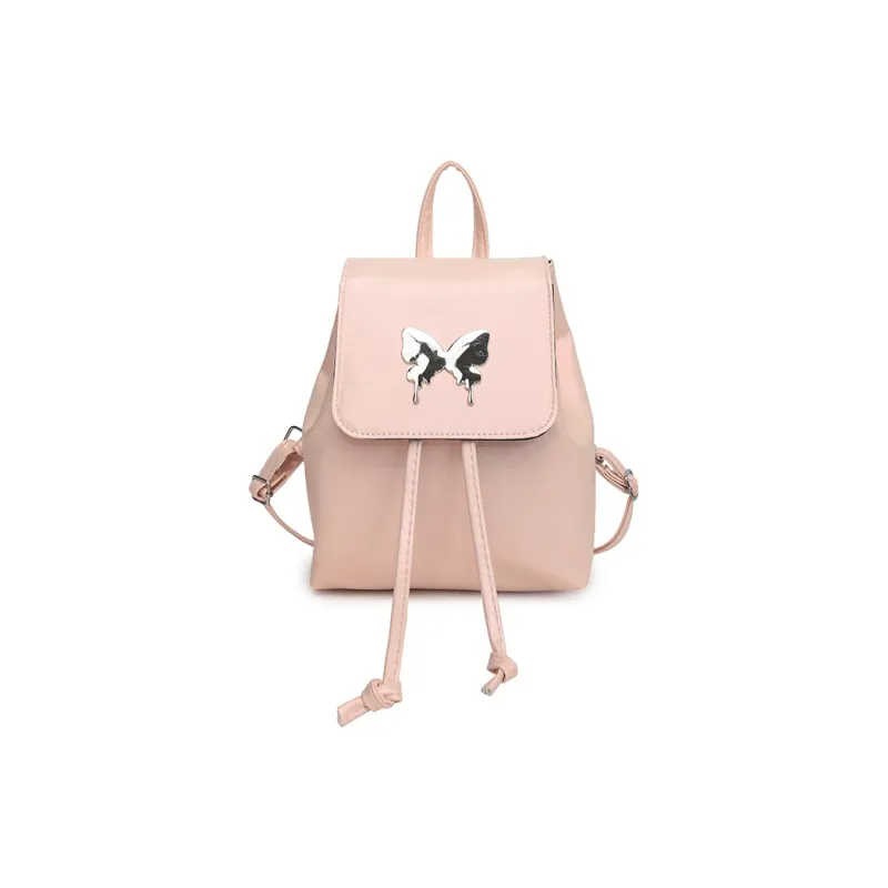 Yalu PU Backpack Unisex Pearl Pink/Pearl White/Pearl Silver-0