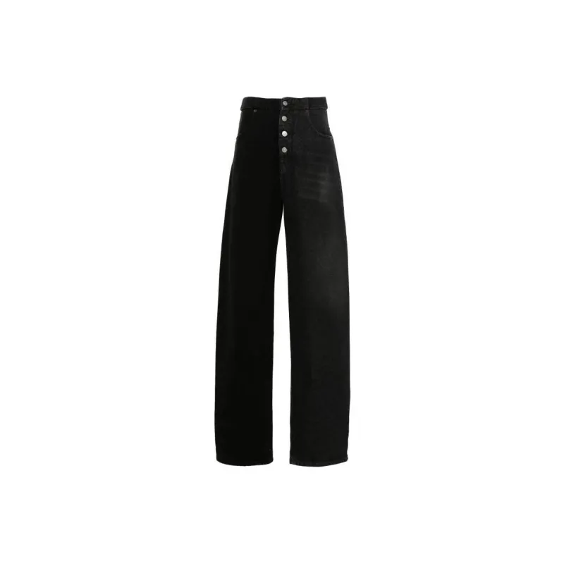 MM6 Maison Margiela Half And Half Wide leg Jeans-0