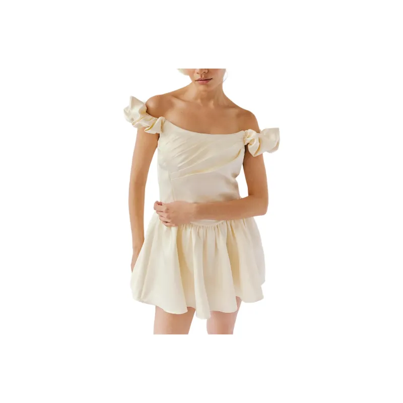 FREE PEOPLE LoveShackFancy Short-Sleeved Dresses Women's Cream/Cream-0