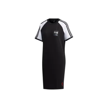 Adidas Neo x HUAMULAN LIANMINGKUAN Short Sleeved Dresses Women's Black