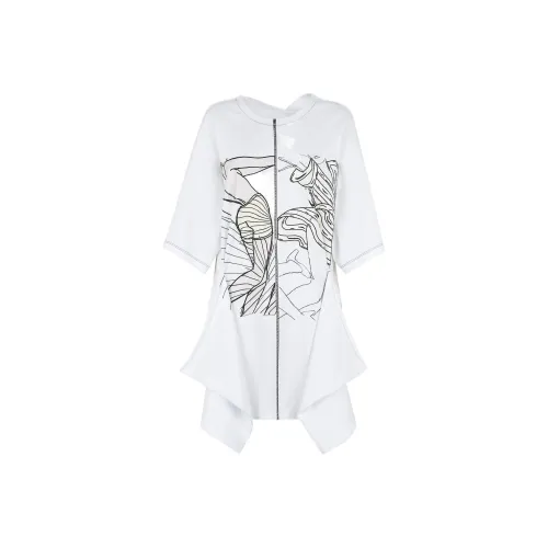 FENDI SS22 Short Sleeved Dress Women's White