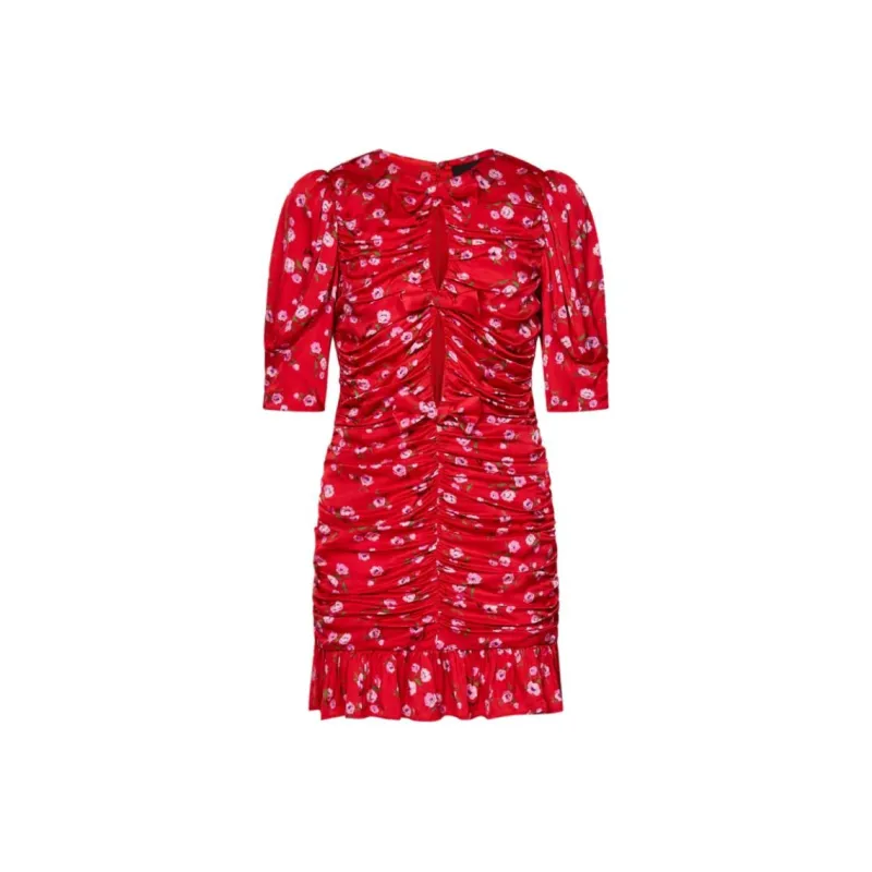 Rotate Floral Printed Mini Ruffle Dress-0