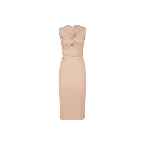 FENDI X Skims Leather Dress Ochre
