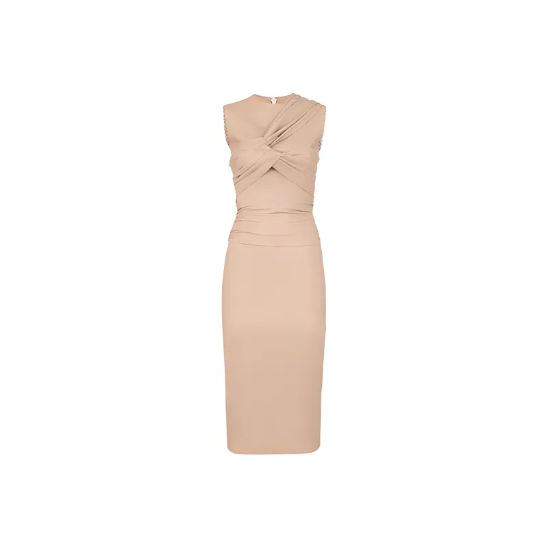 FENDI X Skims Leather Dress Ochre-0