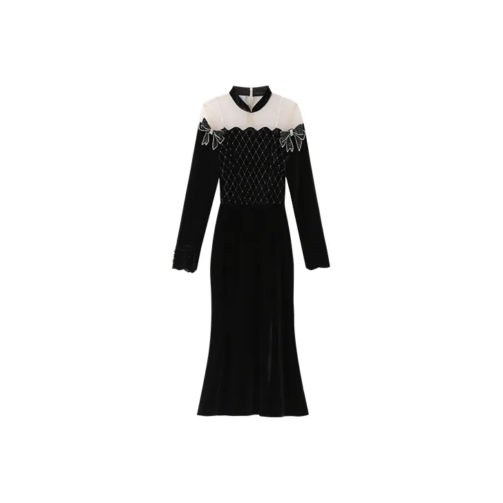 JINYE ORIENTAL Long Sleeved Dresses Women's Black-0