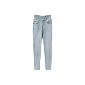 YUMOMO STAR Pencil Pants Jeans Women's Washed Blue