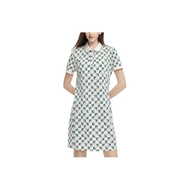 FILA Short Sleeved Dresses Women's All Over Print Four-0