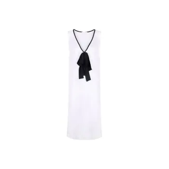 Fabiana Filippi Bow Detailed V Neck Sleeveless Long Top