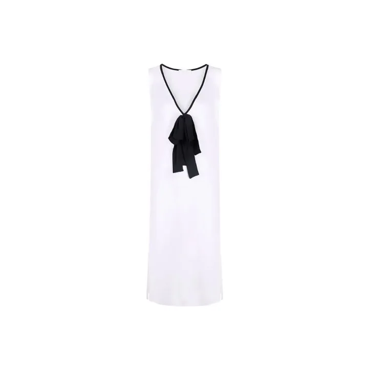 Fabiana Filippi Bow Detailed V Neck Sleeveless Long Top-0
