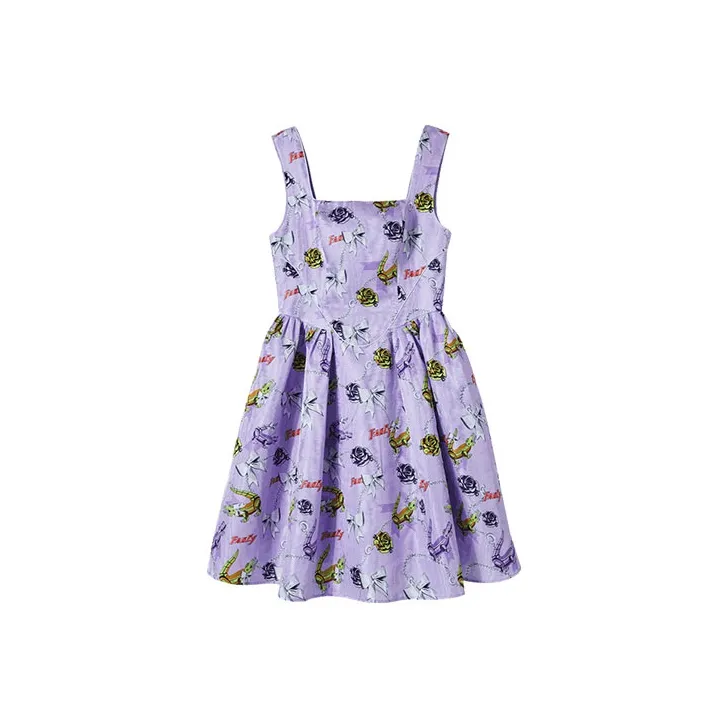 Fiona Chen Sleeveless Dresses Women's Pattern Light Purple-0