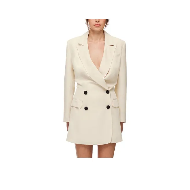 Self portrait Long Sleeved Dress Women's Beige-0
