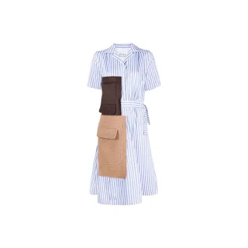 Maison Margiela Short Sleeved Dresses Women's Blue