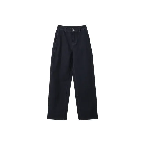 Fstudio Korean Vintage High Rise Straight Fit Casual Jeans Women's
