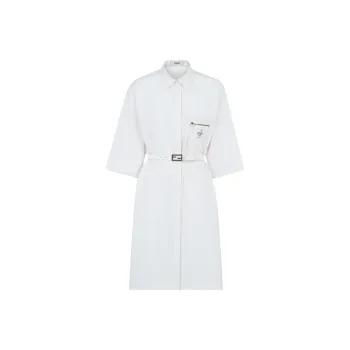 FENDI Short-Sleeved Dresses Women's White