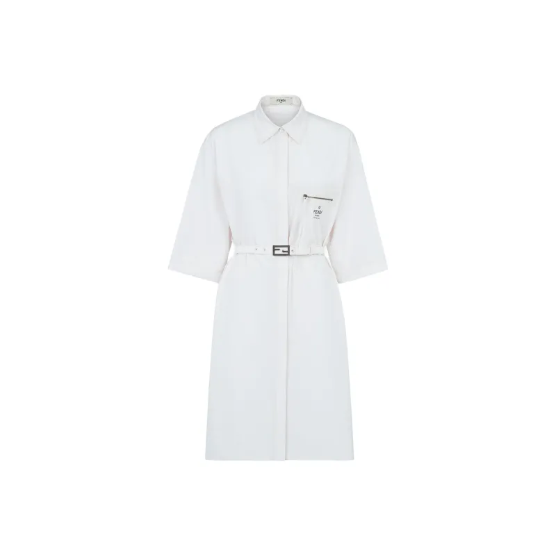 FENDI Short-Sleeved Dresses Women's White-0
