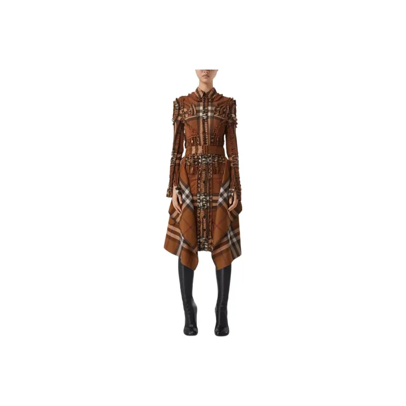 Burberry FW22 Long Sleeved Dress Women's Brown-0