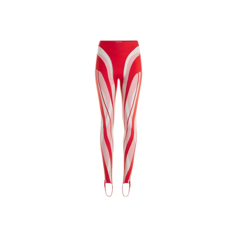 Mugler Spiral Panelled Stirrup Leggings-0
