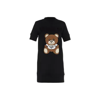 MOSCHINO Sequin Teddy Sweatshirt Dress
