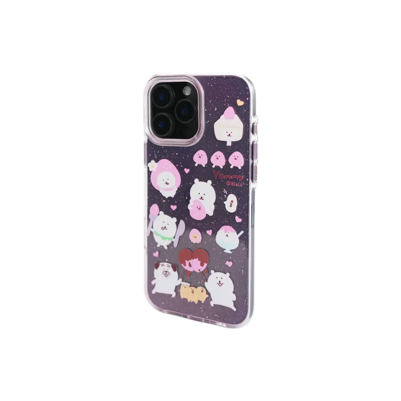 Wei Xin Acrylic Material Shimmer Strawberry Bear Phone Cases Compatible With IPhone 16/15 Pro Max/Apple 13/14 Pro/Max-2