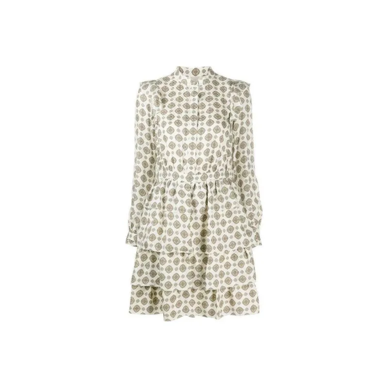 MICHAEL KORS MMK Long Sleeved Dress Women's Ivory White-0