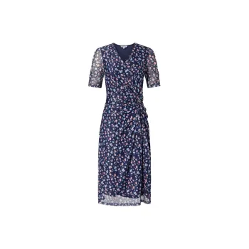 JZ. ANNAKRO Short Sleeved Dress Women's Floral Dark Blue