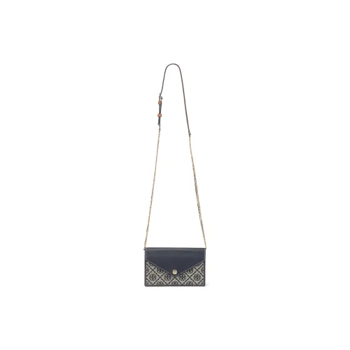 TORY BURCH T Monogram Cotton Shoulder Bag, Crossbody Bag, Wallet Mini Women's Marine Blue